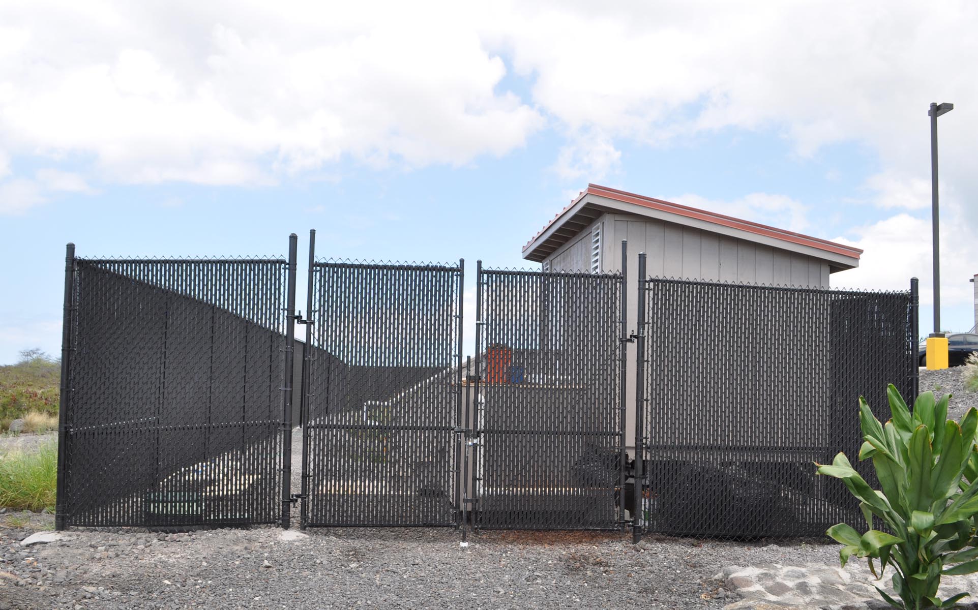 Chain Link Enclosure with Slats